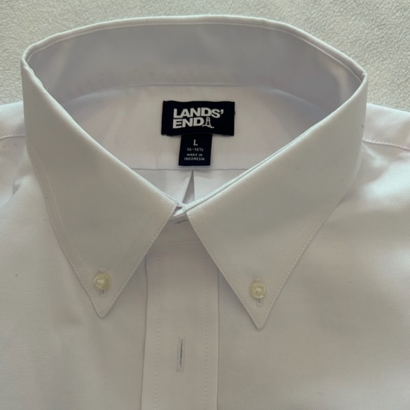 Lands' End School Uniform Short Sleeve Button-Down Oxford Sport Shirt, Size L - Picture 4 of 11